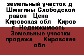 земельный участок д. Шмагины Слободской район › Цена ­ 72 000 - Кировская обл., Киров г. Недвижимость » Земельные участки продажа   . Кировская обл.